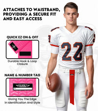 Streamer Football Towel with Hook & Loop Fastener (Pink)