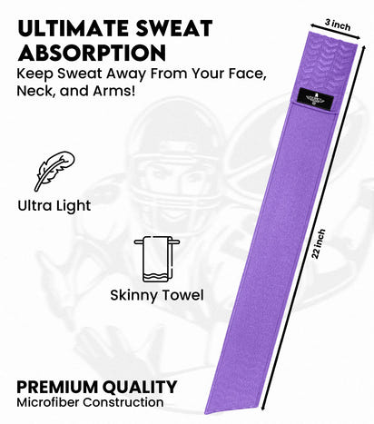 Streamer Football Towel with Hook & Loop Fastener (Purple)