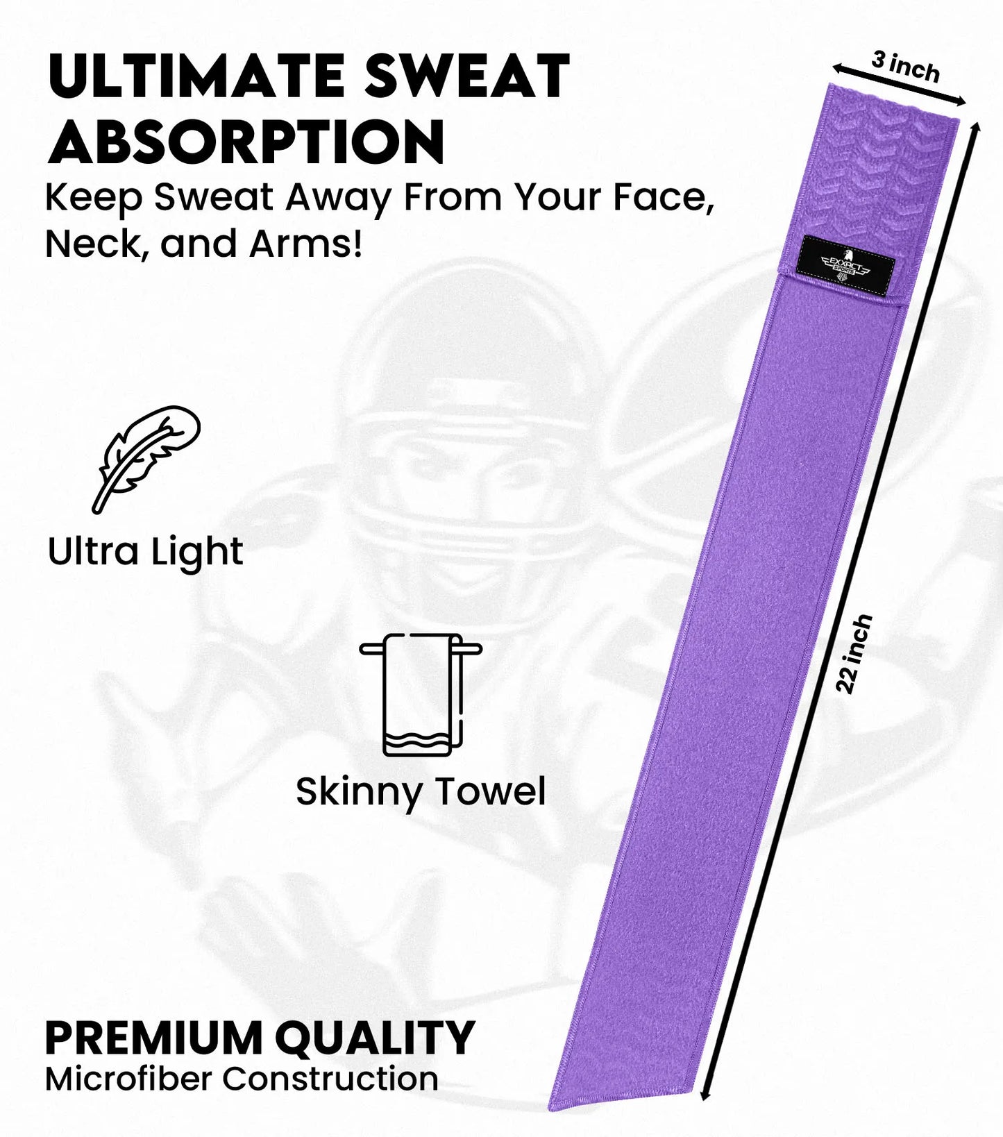 Streamer Football Towel with Hook & Loop Fastener (Purple)