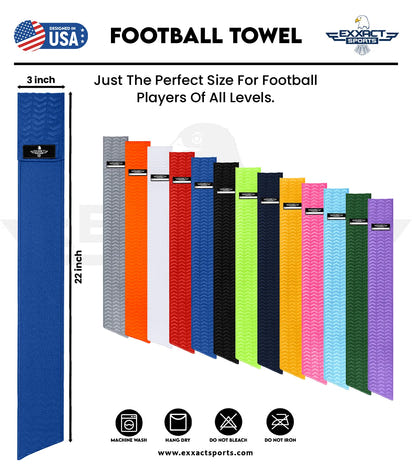 Streamer Football Towel with Hook & Loop Fastener (Navy)
