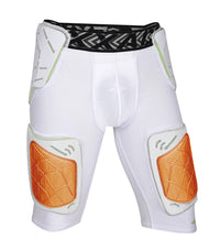 Men's Gladiator 5-Pad Football Girdle with Cup Pocket (White Bronze)