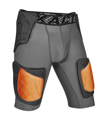 Men's Gladiator 5-Pad Football Girdle with Cup Pocket (Gray Bronze)