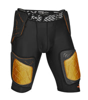 Men's Gladiator 5-Pad Football Girdle with Cup Pocket (Black Gold)