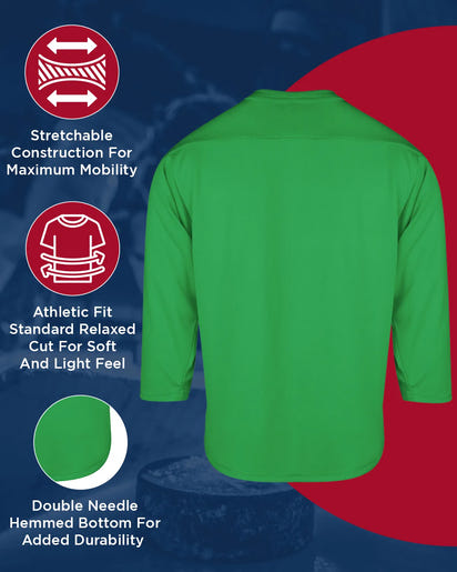 Men's Green Hockey Practice Jerseys (Adult)