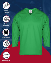 Men's Green Hockey Practice Jerseys (Adult)
