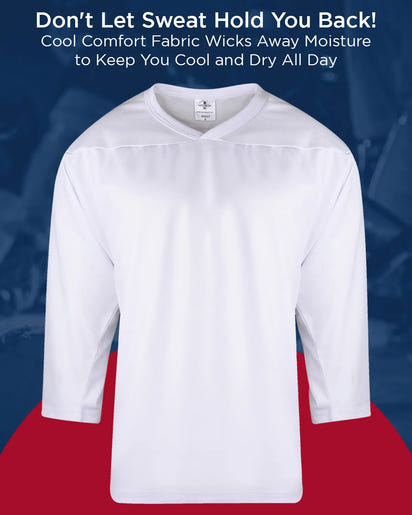 Men's White Hockey Practice Jerseys (Adult)