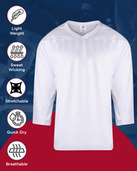 Men's White Hockey Practice Jerseys (Adult)