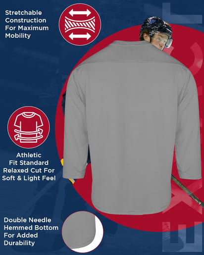 Boys Silver Hockey Practice Jersey (Youth)