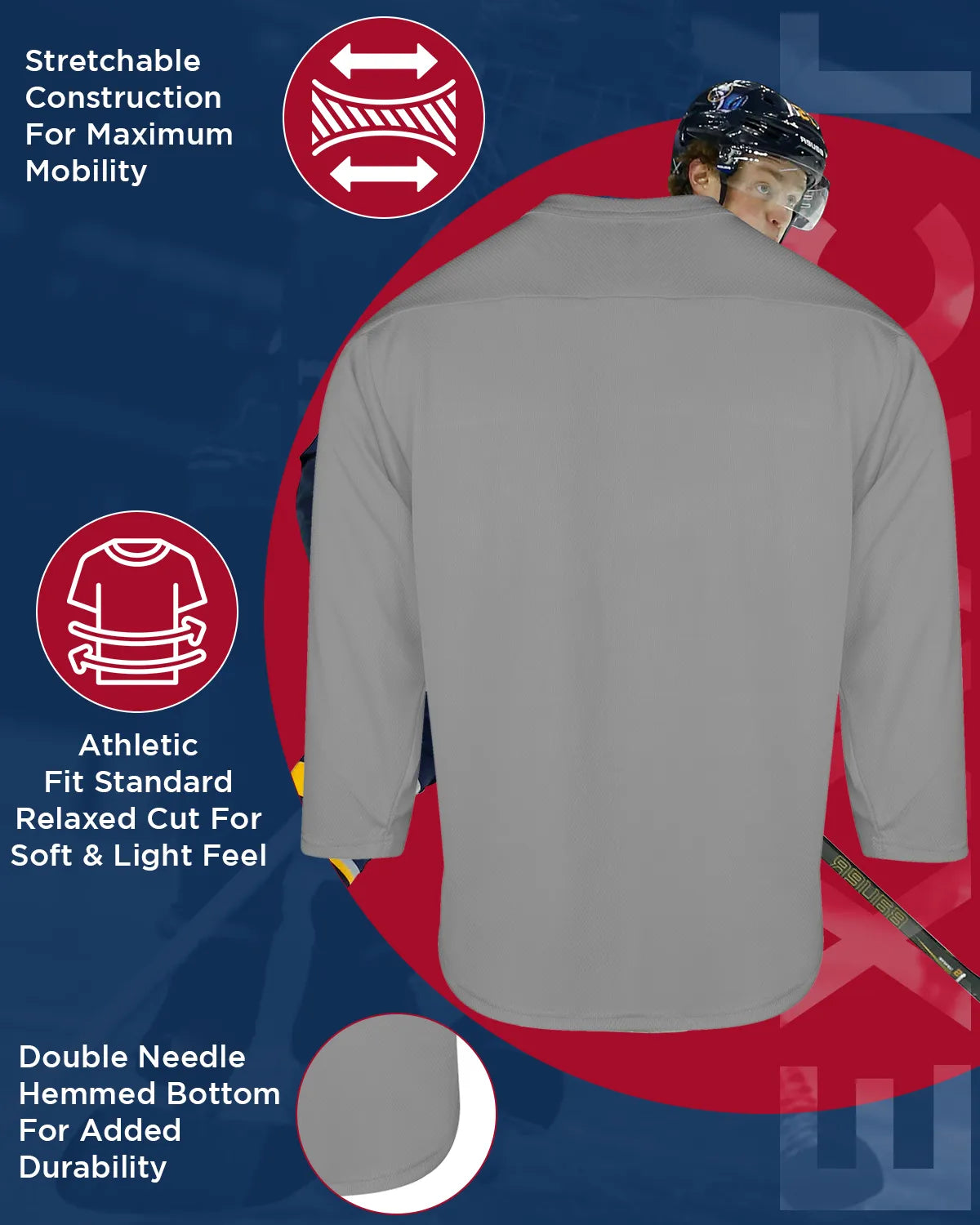 Boys Silver Hockey Practice Jersey (Youth)