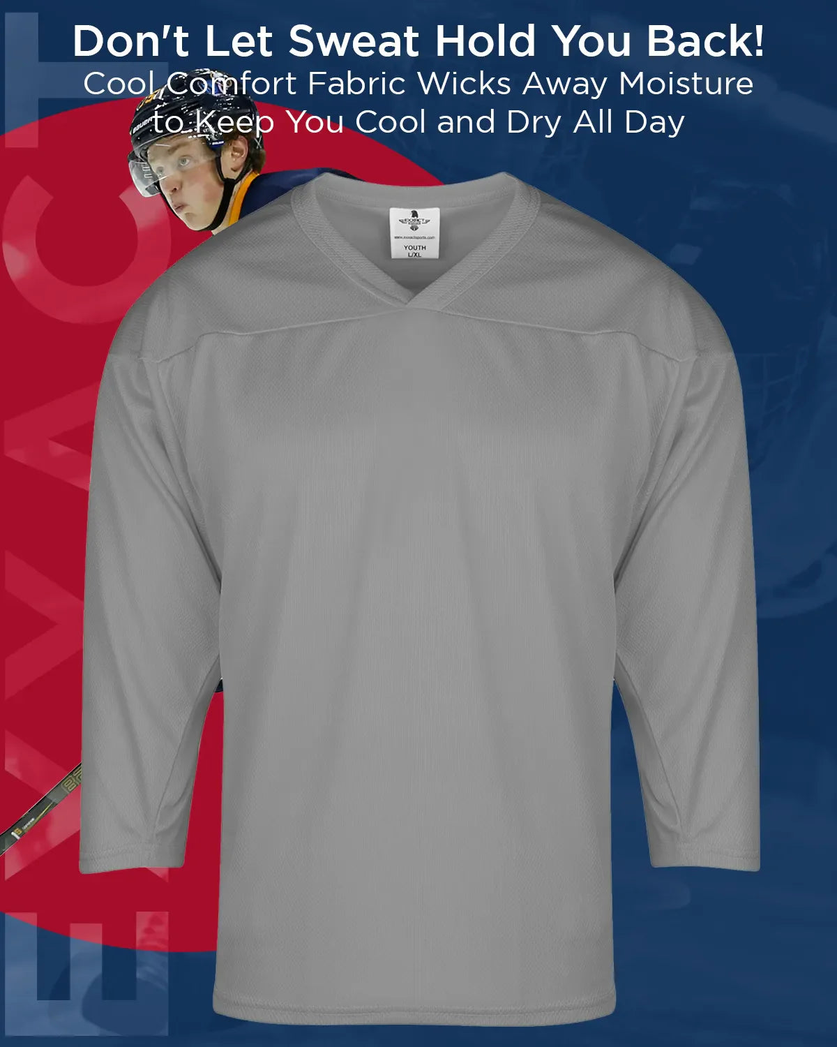 Boys Silver Hockey Practice Jersey (Youth)