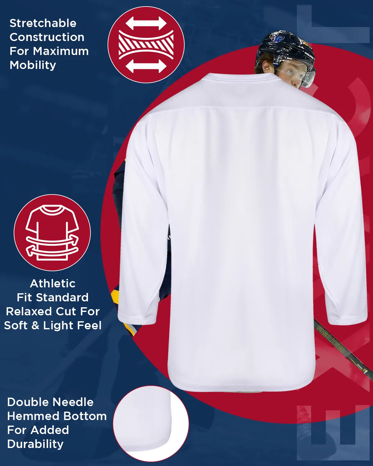 Boys White Hockey Practice Jersey (Youth)