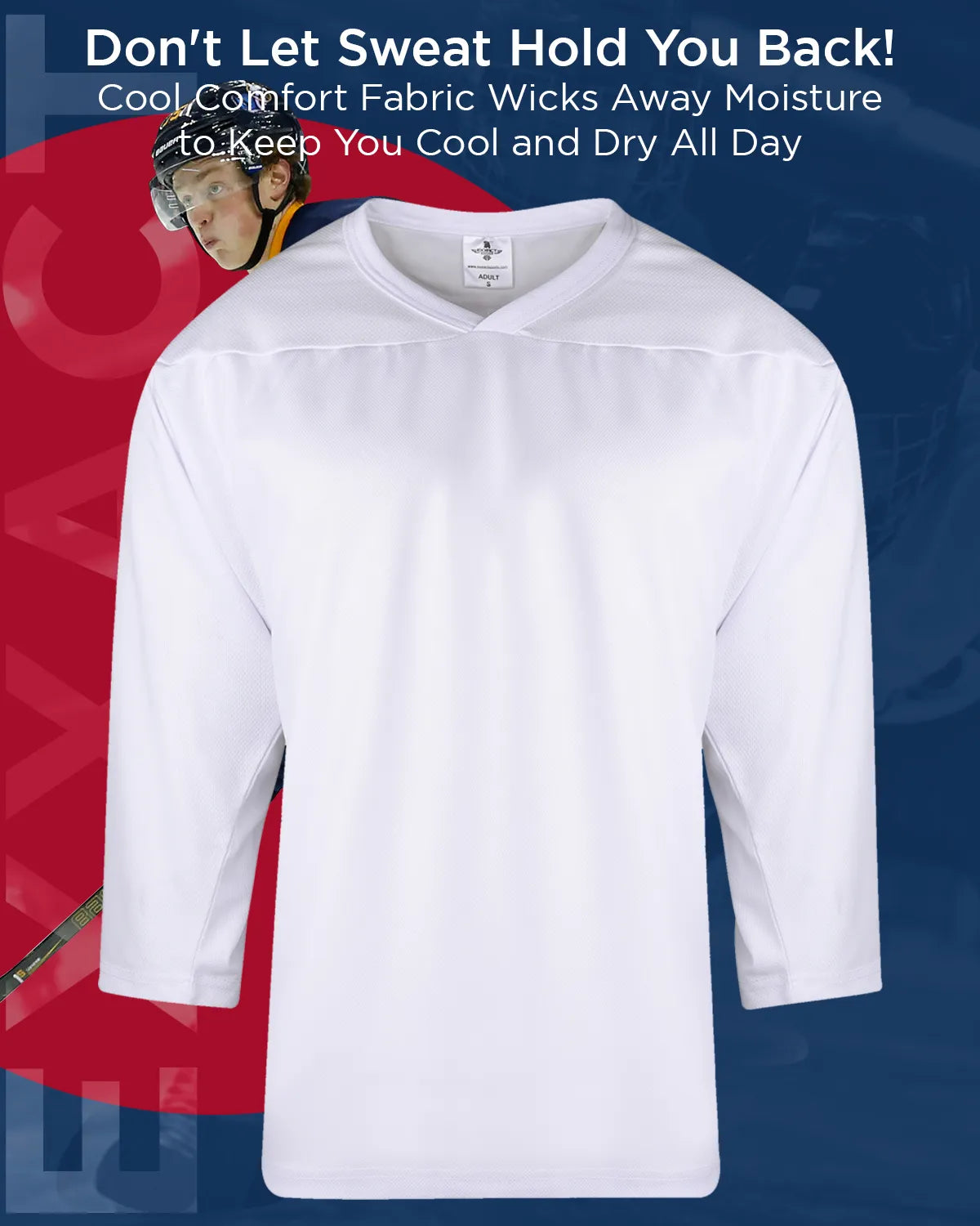 Boys White Hockey Practice Jersey (Youth)