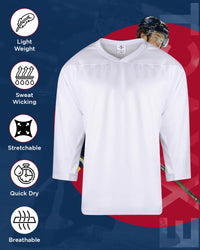 Boys White Hockey Practice Jersey (Youth)
