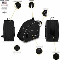 Black Ice Skate Bag with Adjustable Shoulder Strap