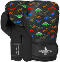 Kids Printed Knockout Boxing Gloves with Padded Protection (Dinosaur)