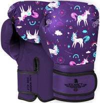 Kids Printed Knockout Boxing Gloves with Padded Protection (Unicorn)