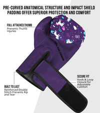 Kids Printed Knockout Boxing Gloves with Padded Protection (Unicorn)