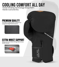 Kids Printed Knockout Boxing Gloves with Padded Protection (Leopard)