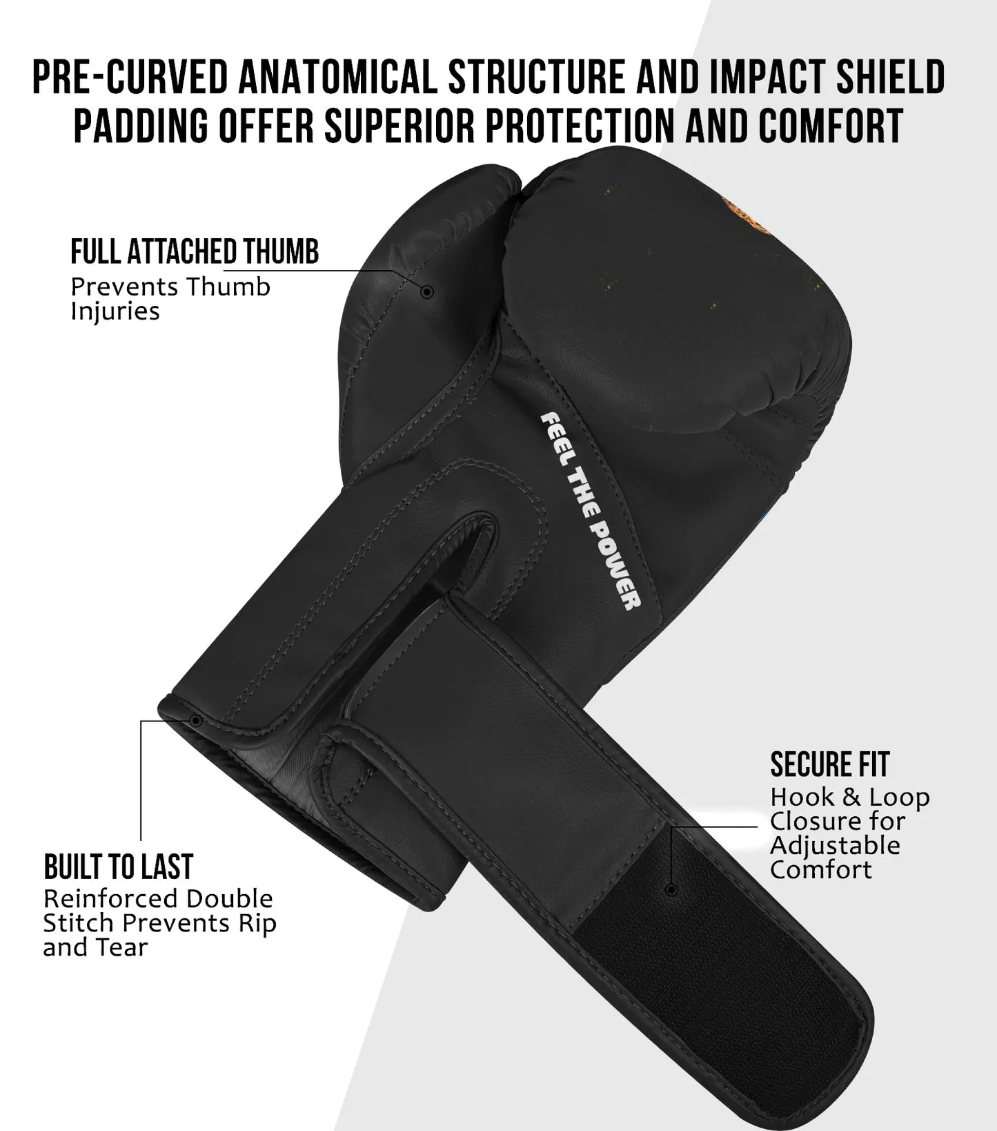 Kids Printed Knockout Boxing Gloves with Padded Protection (Leopard)