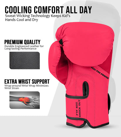 Kids Printed Knockout Boxing Gloves with Padded Protection (Ninja)