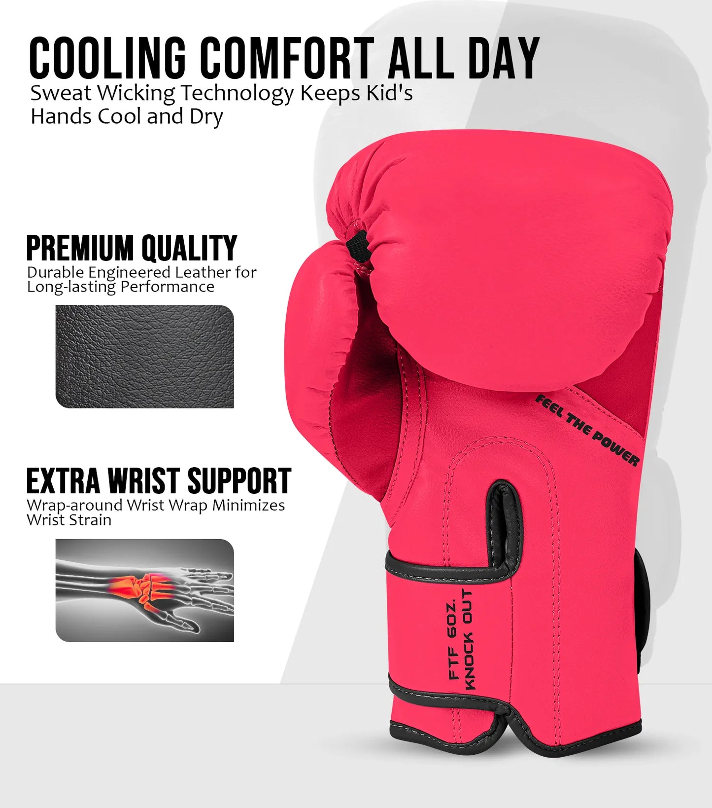 Kids Printed Knockout Boxing Gloves with Padded Protection (Ninja)