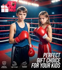 Kids Printed Knockout Boxing Gloves with Padded Protection (Ninja)