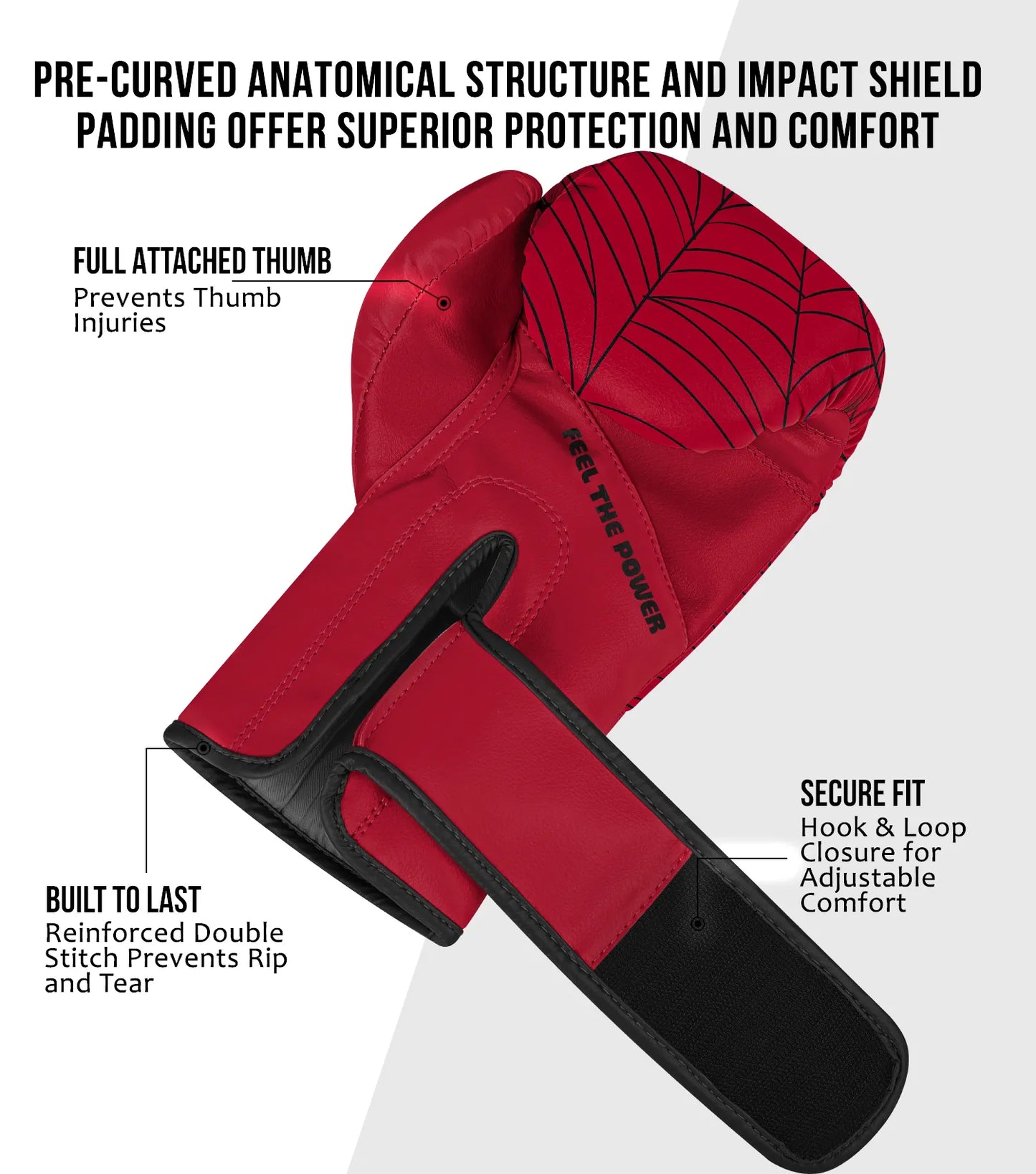 Kids Printed Knockout Boxing Gloves with Padded Protection (Spider)