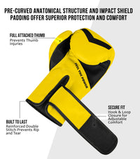 Kids Knockout Boxing Gloves with Padded Protection (Gold/Black)