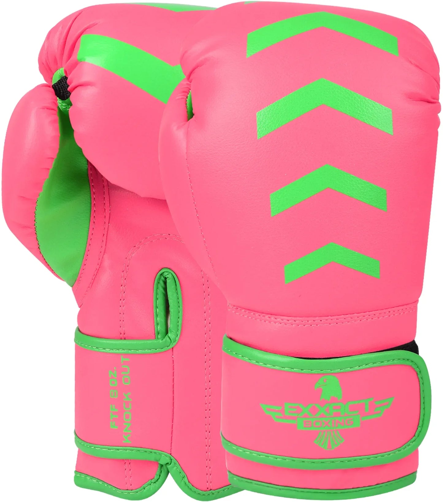 Kids Knockout Boxing Gloves with Padded Protection (Pink/Green)