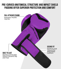 Kids Knockout Boxing Gloves with Padded Protection (Purple/Black)