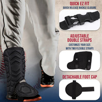 Baseball Batter's Leg Guard with Adjustable Straps (Black)