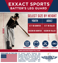 Baseball Batter's Leg Guard with Adjustable Straps (Black)