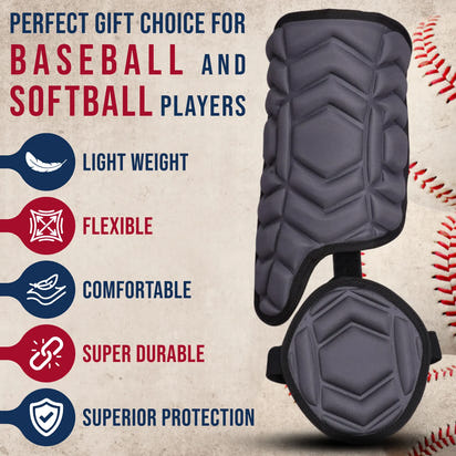 Baseball Batter's Leg Guard with Adjustable Straps (Dark Gray)