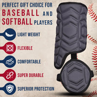Baseball Batter's Leg Guard with Adjustable Straps (Dark Gray)
