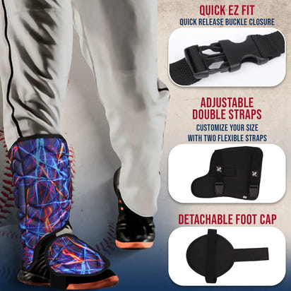 Baseball Batter's Leg Guard with Adjustable Straps (Lazer)