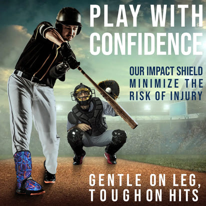 Baseball Batter's Leg Guard with Adjustable Straps (Lazer)