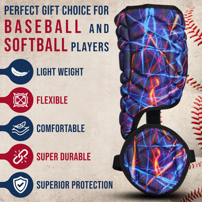 Baseball Batter's Leg Guard with Adjustable Straps (Lazer)