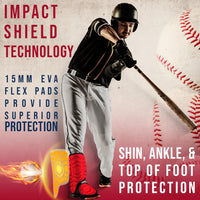 Baseball Batter's Leg Guard with Adjustable Straps (Red)