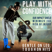 Baseball Batter's Leg Guard with Adjustable Straps (Royal Blue)
