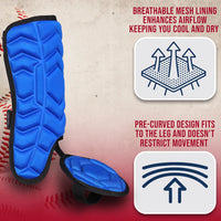 Baseball Batter's Leg Guard with Adjustable Straps (Royal Blue)