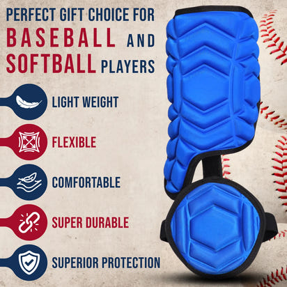 Baseball Batter's Leg Guard with Adjustable Straps (Royal Blue)