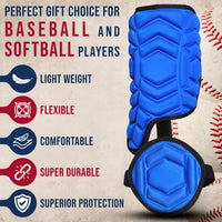 Baseball Batter's Leg Guard with Adjustable Straps (Royal Blue)