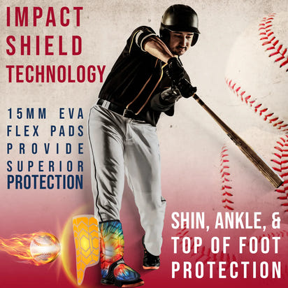 Baseball Batter's Leg Guard with Adjustable Straps (Tie Dye)