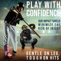 Baseball Batter's Leg Guard with Adjustable Straps (USA Flag)