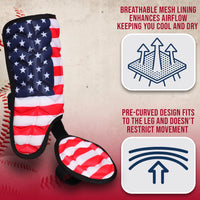 Baseball Batter's Leg Guard with Adjustable Straps (USA Flag)