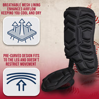 Baseball Batter's Leg Guard with Adjustable Straps (Black)