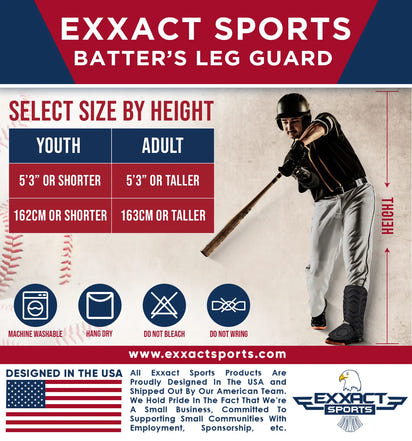 Baseball Batter's Leg Guard with Adjustable Straps (Black)