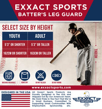 Baseball Batter's Leg Guard with Adjustable Straps (Black)