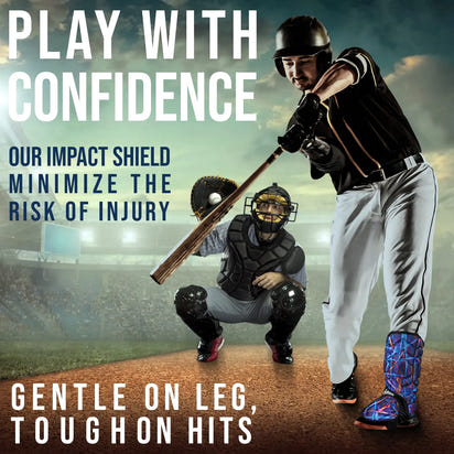 Baseball Batter's Leg Guard with Adjustable Straps (Lazer)