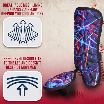 Baseball Batter's Leg Guard with Adjustable Straps (Lazer)